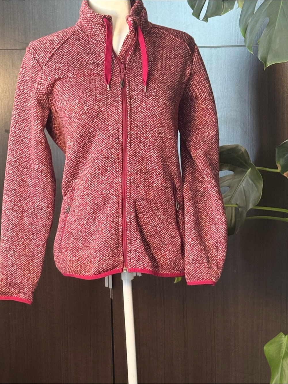 Mammut Women's Red Heathered Teddy Jacket with Zip